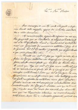 Carta de D. José [Leite Lopes de Faria], bispo de Bragança, para António Lino Neto