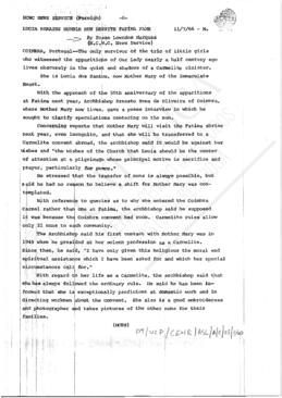 Lucia remains humble nun despite Fatima fame