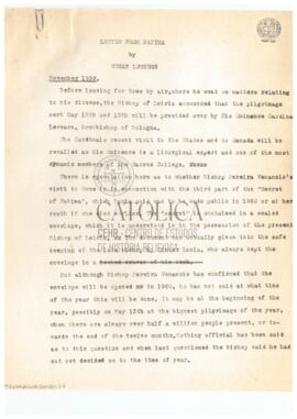 [Viagem do bispo de Leiria a Roma]