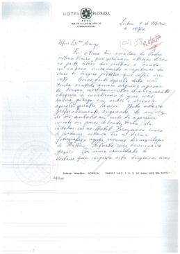 Carta de Robert Chester Smith para Guilherme Braga da Cruz