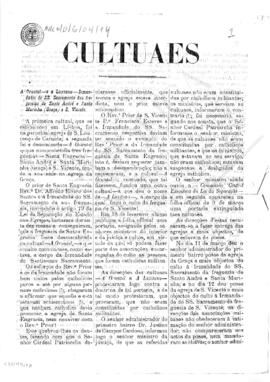 “Cultuais sobre a Oriental e a Luzitana”