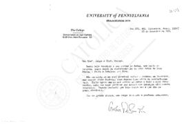 Carta de Robert Chester Smith para Guilherme Braga da Cruz