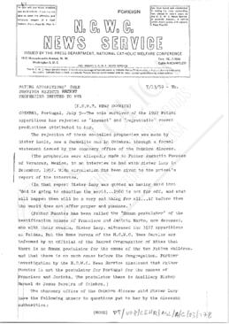 Fatima apparitions sole survivor rejects recent prophecies imputed to her