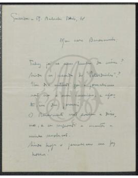 Carta de Joaquim Augusto Tavares de Almeida a Benevenuto de Sousa