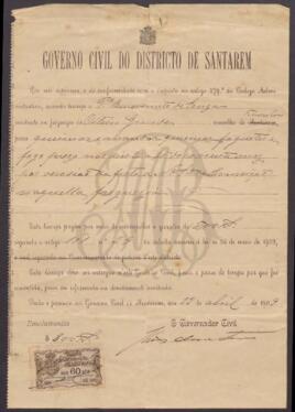 Licença para se poder lançar de foguetes e “fogo preso”