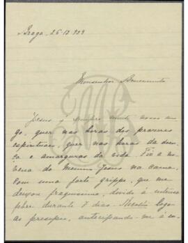 Carta de Adelaide Caldas a Benevenuto de Sousa