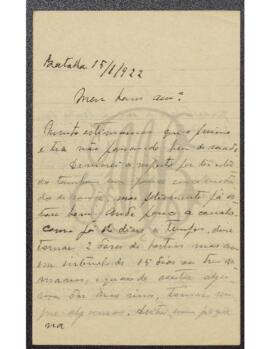 Carta de Joaquim Ferraz Carvalho a Benevenuto de Sousa