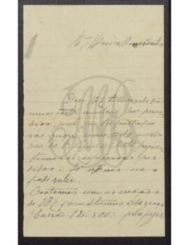 Carta de Madalena Alves Camejo a Benevenuto de Sousa